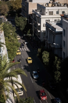 Stadtbild und Verkehr in Athen 