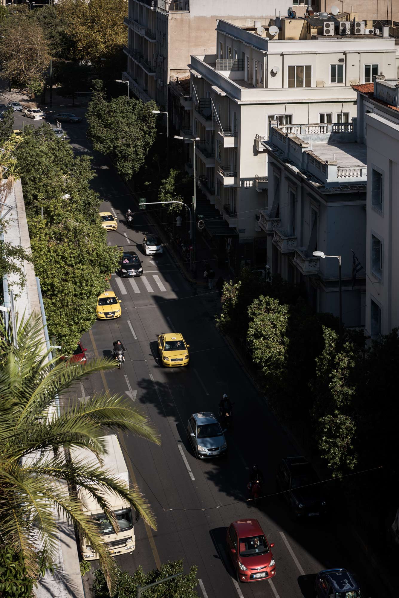 Stadtbild und Verkehr in Athen 