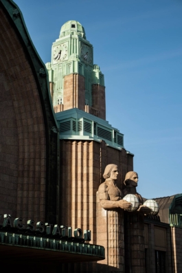 Detail des Bahnhofs von Helsinki 